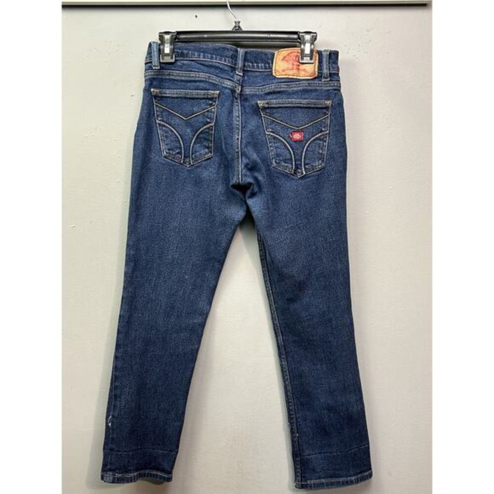 Dickies Jeans Juniors Size 7 Short Denim Blue Work wear Y2K Dark Wash READ